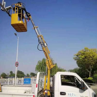 微卡吊车加高空吊篮 7-8米高空作业安装维护监控